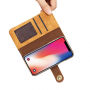 Stílusos 2 az egyben levehető flip cover tok Apple iPhone XS / iPhone X - világosbarna