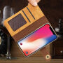 Stílusos 2 az egyben levehető flip cover tok Apple iPhone XS / iPhone X - világosbarna