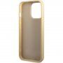 Guess Glitter Flakes Metal Logo csillogó tok - iPhone 14 Pro Max - arany