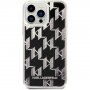 Karl Lagerfeld Monogram Liquid Glitter tok - iPhone 14 Pro Max - fekete