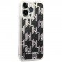 Karl Lagerfeld Monogram Liquid Glitter tok - iPhone 14 Pro Max - fekete