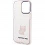 Karl Lagerfeld Choupette Logo tok - iPhone 14 Pro Max - rózsaszín