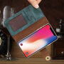 Stílusos 2 az egyben levehető flip cover tok Apple iPhone XS / iPhone X - zöld