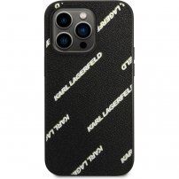 Karl Lagerfeld Grained Leather Logomania tok - iPhone 14 Pro Max - fekete