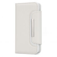2 az egyben levehető műbőrből készült flip cover védőtok Apple iPhone XS / iPhone X - fehér