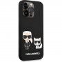 Karl Lagerfeld Karl and Choupette szilikon tok MagSafe -vel - iPhone 14 Pro Max - fekete