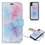 2 az egyben levehető flip cover védőtok Apple iPhone XS / iPhone X - színes virágok