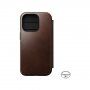Nomad Leather Folio flip cover borító MagSafe -vel - iPhone 14 Pro - barna