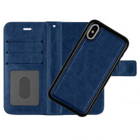 2 az egyben levehető flip cover védőtok Apple iPhone XS / iPhone X - sötétkék