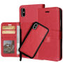 2 az egyben levehető flip cover védőtok Apple iPhone XS / iPhone X - piros