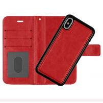 2 az egyben levehető flip cover védőtok Apple iPhone XS / iPhone X - piros