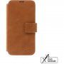 FIXED ProFit bőr flip cover tok - iPhone 14 - barna