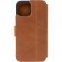 FIXED ProFit bőr flip cover tok - iPhone 14 - barna