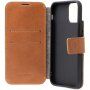 FIXED ProFit bőr flip cover tok - iPhone 14 - barna