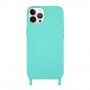 Szilikon tok zsinórral - iPhone 13 Pro Max - kék