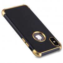 Védő tok Apple iPhone XS / iPhone X - zlato / fekete