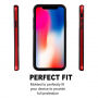 GOOSPERY transparens tok színes kerettel Apple iPhone XS / iPhone X - fekete - piros