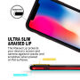 GOOSPERY transparens tok színes kerettel Apple iPhone XS / iPhone X - fekete - piros