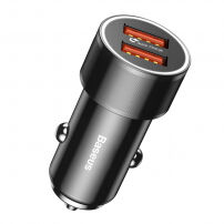 BASEUS autó töltő két USB porttal Apple iPhone / iPad / iPod - fekete