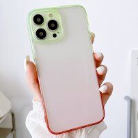 Átlátszó tok kétszínű kerettel - iPhone 12 Pro Max - piros-zöld
