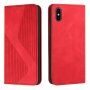 Bőr flip cover tok mintával - iPhone X / XS - piros