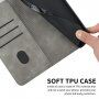 Bőr flip cover tok mintával - iPhone X / XS - szürke