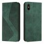 Bőr flip cover tok mintával - iPhone X / XS - sötétzöld