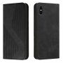 Bőr flip cover tok mintával - iPhone X / XS - fekete