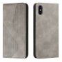 Bőr flip cover tok mintával - iPhone XS Max - szürke
