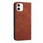Bőr flip cover tok mintával - iPhone 12 mini - barna