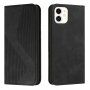 Bőr flip cover tok mintával - iPhone 12 mini - fekete