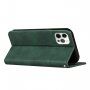 Bőr flip cover tok mintával - iPhone 12 Pro Max - sötétkék