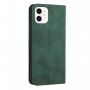 Bőr flip cover tok mintával - iPhone 11 - sötétzöld