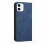 Bőr flip cover tok mintával - iPhone 11 - sötétkék