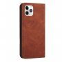 Bőr flip cover tok mintával - iPhone 11 Pro - barna