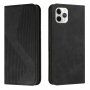 Bőr flip cover tok mintával - iPhone 11 Pro - fekete