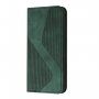 Bőr flip cover tok mintával - iPhone 13 mini - sötétzöld