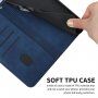 Bőr flip cover tok mintával - iPhone 13 mini - sötétkék