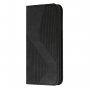 Bőr flip cover tok mintával - iPhone 13 mini - fekete