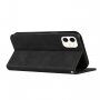 Bőr flip cover tok mintával - iPhone 13 mini - fekete