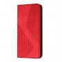 Bőr flip cover tok mintával - iPhone 13 - piros