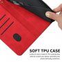 Bőr flip cover tok mintával - iPhone 13 Pro Max - piros