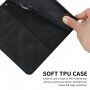Bőr flip cover tok mintával - iPhone 13 Pro Max - fekete