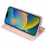DUX DUCIS flip cover borító - iPhone 14 Plus - rózsaszín-arany