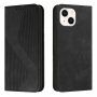 Bőr flip cover tok mintával - iPhone 14 Plus - fekete