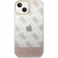 Guess Peony Glitter Script Logo tok - iPhone 14 - rózsaszín