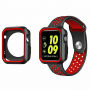 Védő szilikonos tok Apple Watch 38mm - fekete - piros