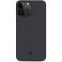 Pitaka MagEZ 3 szénszál mintás tok - iPhone 14 Pro - szürkés-fekete