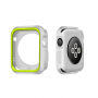 Védő szilikonos tok Apple Watch 38mm - fehér - zöld
