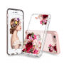Védő tok transparens hátsó oldallal Apple iPhone 6 / 6S - rózsaszín virágokkal
